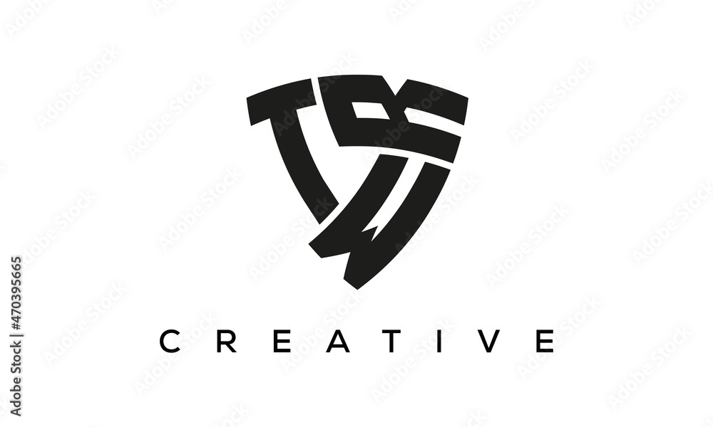 TWR letters logo, security Shield logo vector TWR letters logo, security Shield logo vector