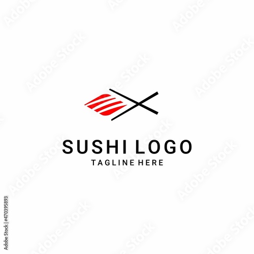 simple sushi logo illustration vector