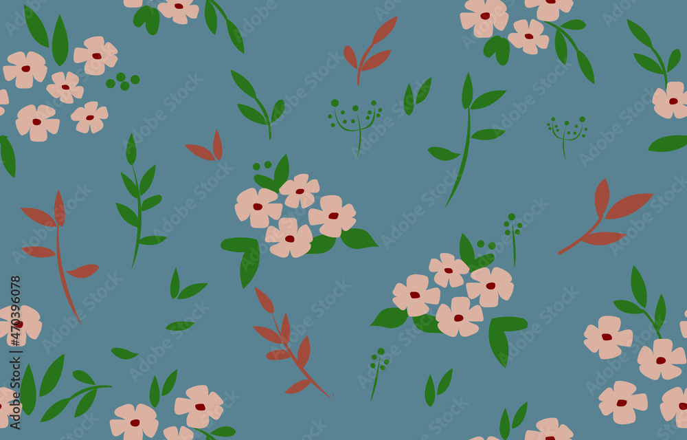 Fototapeta premium Stylized ornamental floral seamless ethnic textile pattern Design for book cover,background,carpet,wallpaper,clothing,wrapping,Batik,fabric,Vector illustration embroidery style.