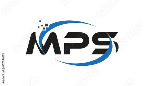 dots or points letter MPS technology logo designs concept vector Template Element