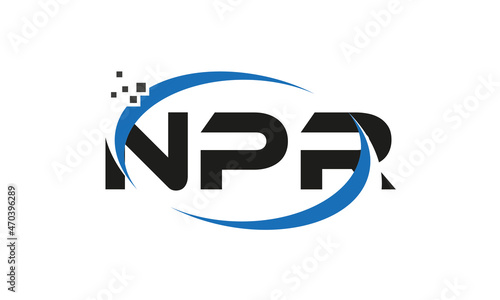 dots or points letter NPR technology logo designs concept vector Template Element