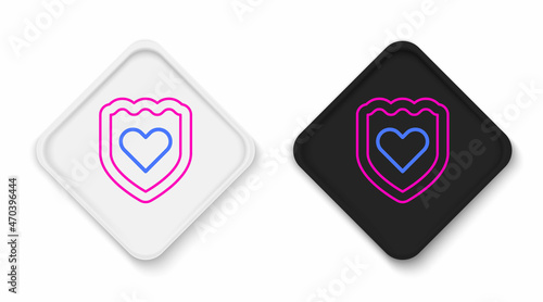Line Immune system icon isolated on white background. Medical shield. Colorful outline concept. Vector