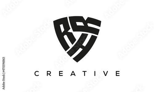 RHR letters logo, security Shield logo vector	 photo