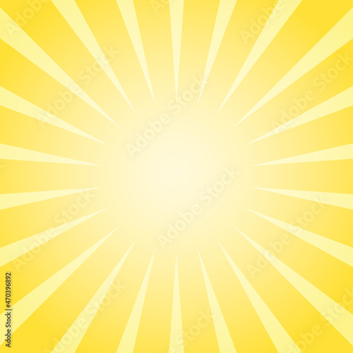 Sunlight rays background. Yellow color burst background. Vector illustration.