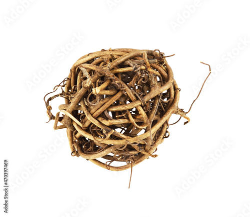Dry brown rattan ball with ...