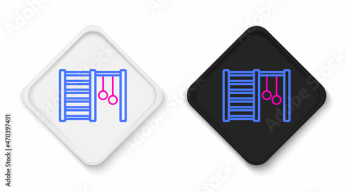 Line Wooden Swedish wall icon isolated on white background. Swedish stairs. Colorful outline concept. Vector