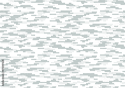 Seamless camouflage pattern. Repeating digital dotted hexagonal striped camo military texture background. Abstract modern fabric textile ornament. Vector illustration.