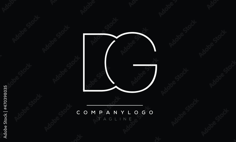 Abstract Letter Initial DG GD Vector Logo Design Template