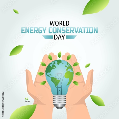 vector graphic of world energy conservation day good for world energy conservation day celebration. flat design. flyer design.flat illustration.