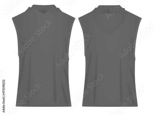 Grey hoodie top tank. vector illustration