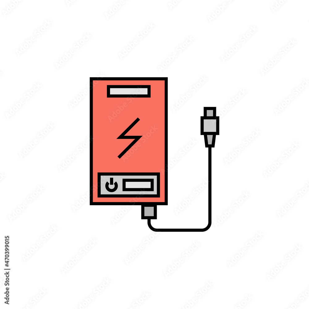power bank line colored icon. Elements of energy illustration icons. Signs, symbols can be used for web, logo, mobile app, UI, UX