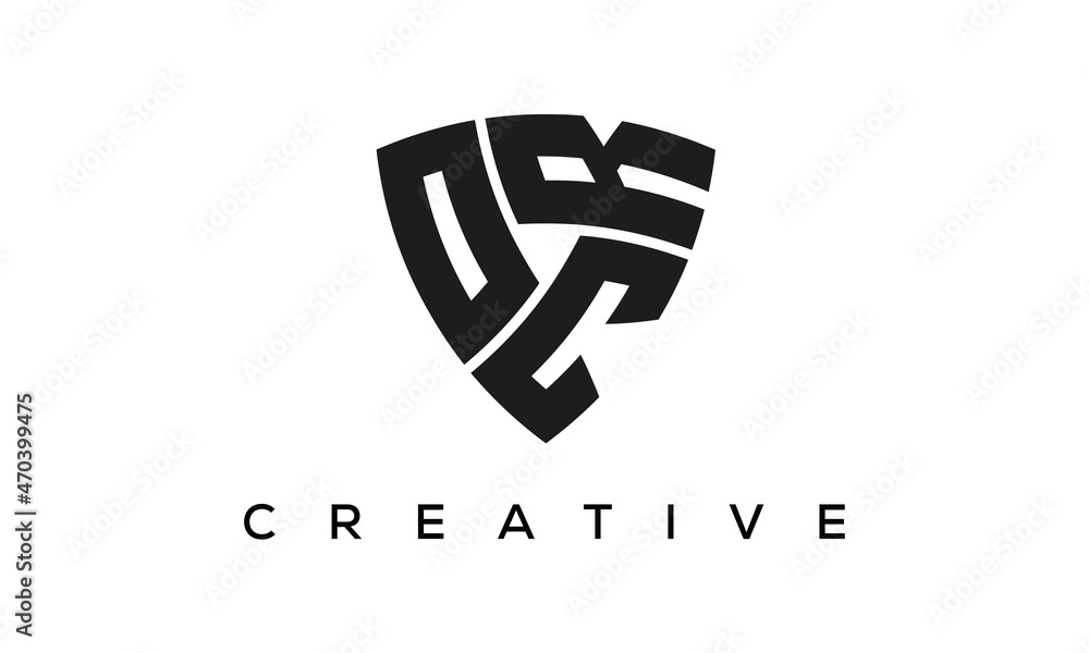 OCR letters logo, security Shield logo vector OCR letters logo, security Shield logo vector