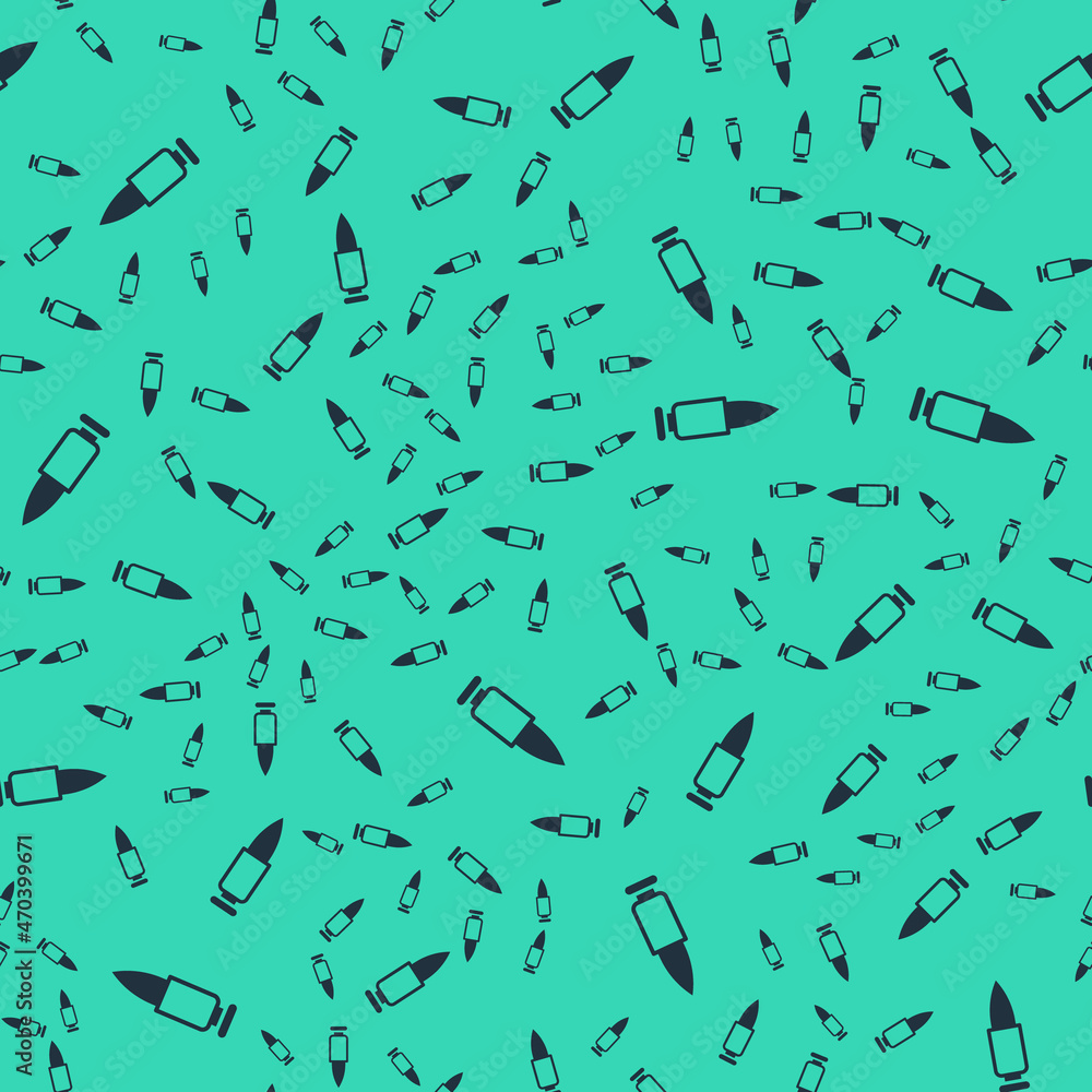 Black Bullet icon isolated seamless pattern on green background. Vector Black Bullet icon isolated seamless pattern on green background. Vector