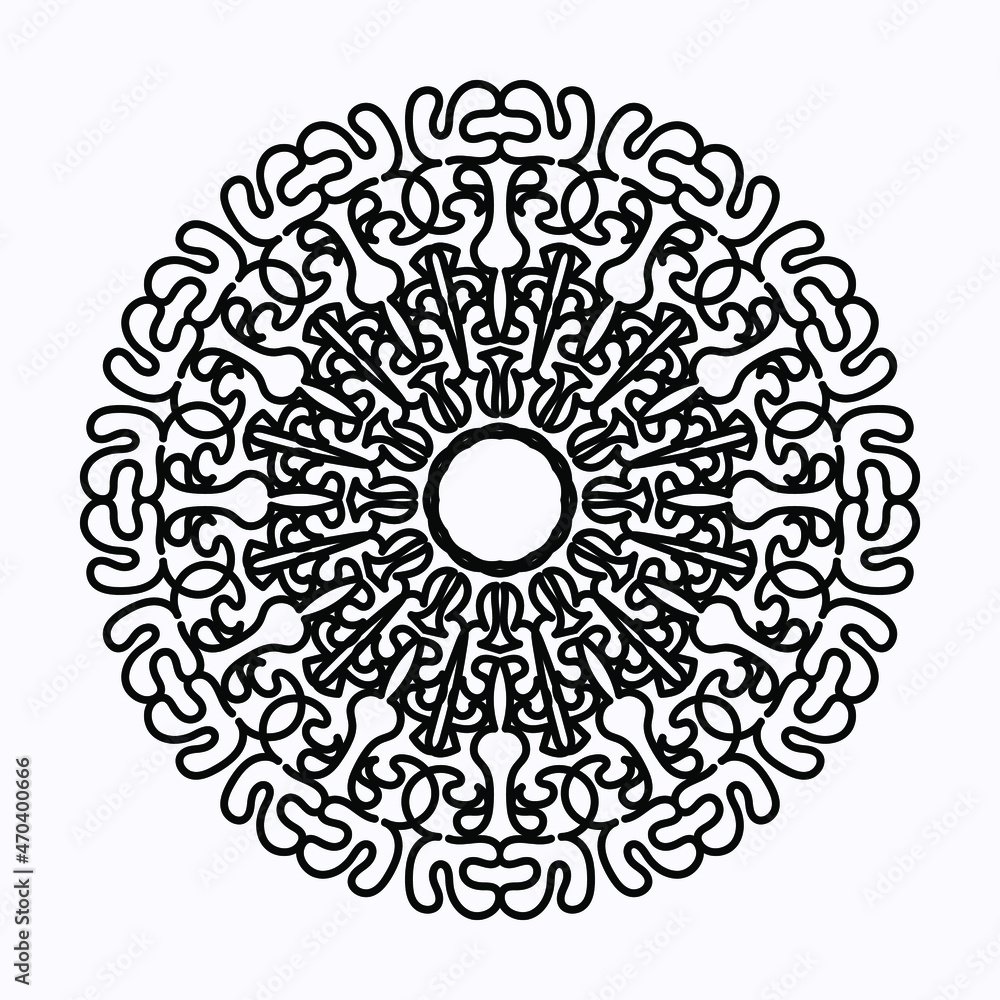 Mandala pattern black and white good mood Mandala pattern black and white good mood