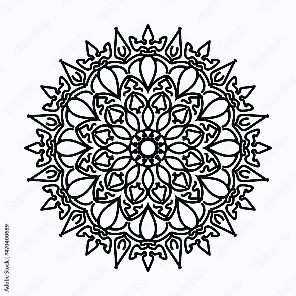 Mandala pattern black and white good mood Mandala pattern black and white good mood