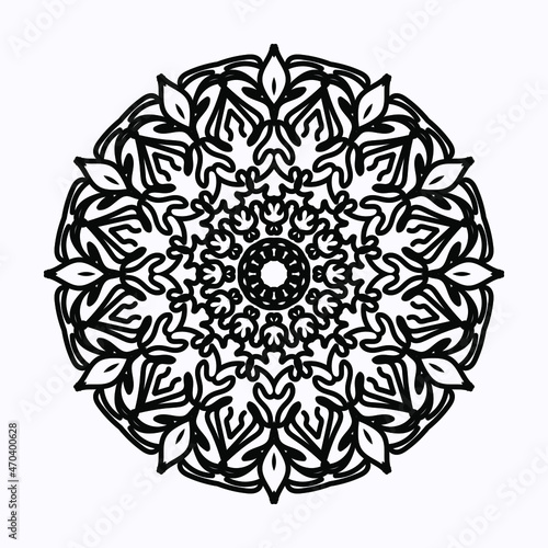 Mandala pattern black and white good mood