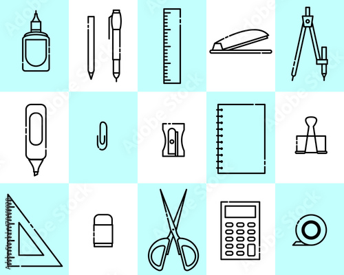 Stationary simple icon set
