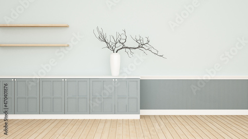 Empty kitchen or pantry room design image for property delvelopment. 3D Illustration