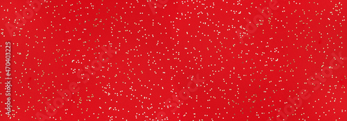 banner background glitter stars confetti on red background