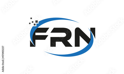 dots or points letter FRN technology logo designs concept vector Template Element