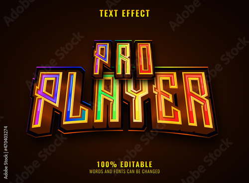 colorful gradient pro player esport text effect
