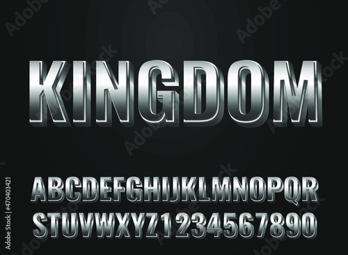 modern silver kingdom text effect