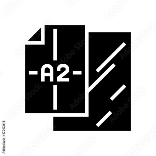 a2 format for poster printing glyph icon vector. a2 format for poster printing sign. isolated contour symbol black illustration