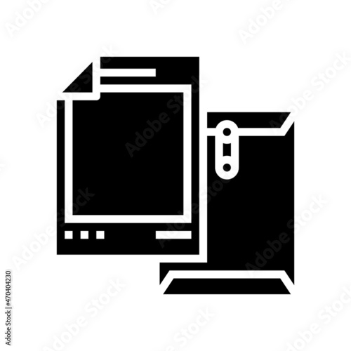 bond paper list glyph icon vector. bond paper list sign. isolated contour symbol black illustration