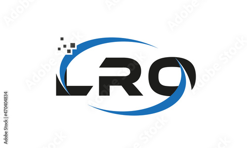 dots or points letter LRO technology logo designs concept vector Template Element