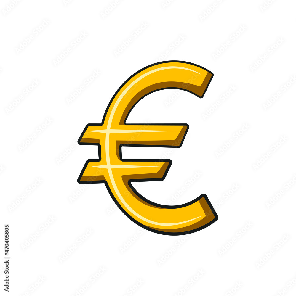 Golden Euro money currency in drawing style isolated vector. Hand drawn object illustration for your presentation, teaching materials or others as you want. Golden Euro money currency in drawing style isolated vector. Hand drawn object illustration for your presentation, teaching materials or others as you want.