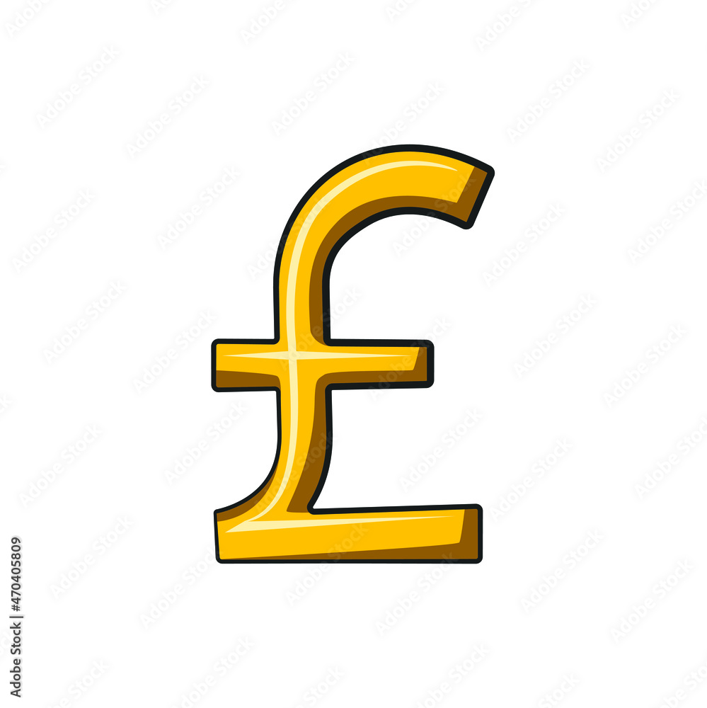 Golden Pound money currency in drawing style isolated vector. Hand drawn object illustration for your presentation, teaching materials or others as you want. Golden Pound money currency in drawing style isolated vector. Hand drawn object illustration for your presentation, teaching materials or others as you want.