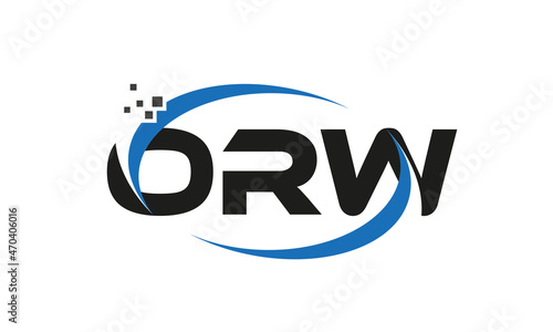 dots or points letter ORW technology logo designs concept vector Template Element