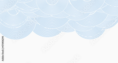 Blue white minimal linear circles abstract futuristic tech background. Vector digital art design
