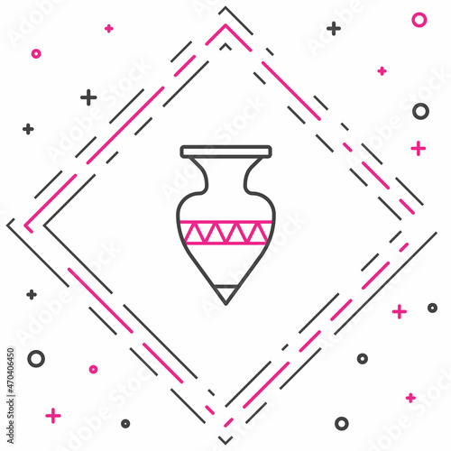Line Ancient amphorae icon isolated on white background. Colorful outline concept. Vector