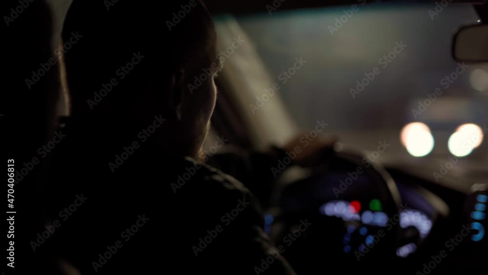 Russia,Yamalo-Nenets Autonomous Okrug, Novy Urengoy city, October 17, 2021, 22:00, drive at night along the new motorway interchange built in 2021 Russia,Yamalo-Nenets Autonomous Okrug, Novy Urengoy city, October 17, 2021, 22:00, drive at night along the new motorway interchange built in 2021