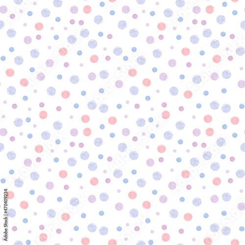 Polka dot. Watercolor seamless pattern. Pastel shades, cute pattern.