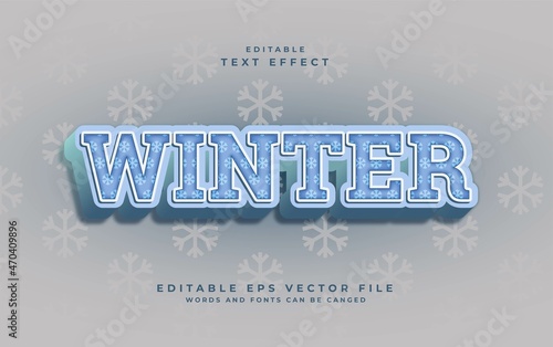 Editable text effect. Winter style text effect. Easy to edit