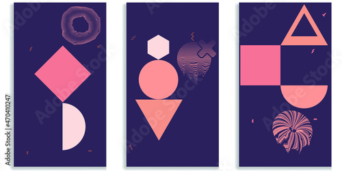 Social media editable covers with simple design elements . Contemporary style . Post frame stories templates.  Layout for promotion .Media banner .Vector