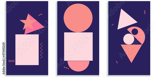 Social media editable covers with simple design elements . Contemporary style . Post frame stories templates.  Layout for promotion .Media banner .Vector