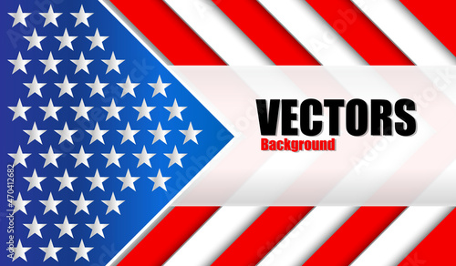 Patriotic background with beautiful patterns and space for your text. The stars on a dark blue background with red and white stripes make a great backdrop for US themes such as Independence Day, etc.