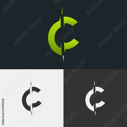 Letter C Concept Logo With truncated