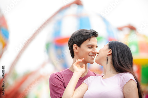 young woman and man couple ...