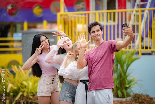 group of friend are happy a...
