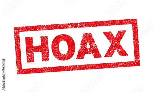Vector illustration of The word Hoax in red ink stamp
