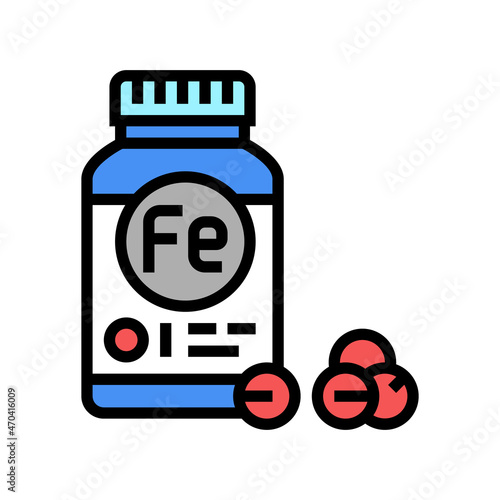 iron supplements package color icon vector. iron supplements package sign. isolated symbol illustration