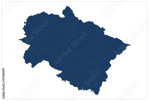 Uttarakhand state map of India on white background