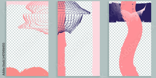 Social media editable covers with simple design elements . Contemporary style . Post frame stories templates. Layout for promotion .Media banner .Vector