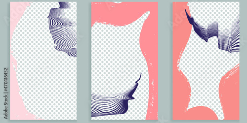 Social media editable covers with simple design elements . Contemporary style . Post frame stories templates. Layout for promotion .Media banner .Vector