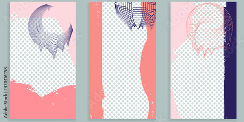 Social media editable covers with simple design elements . Contemporary style . Post frame stories templates. Layout for promotion .Media banner .Vector