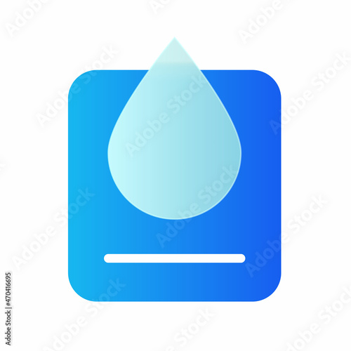 Vector modern trend icon in the style of glassmorphism with gradient, blur and transparency. a drop of water symbol and icon